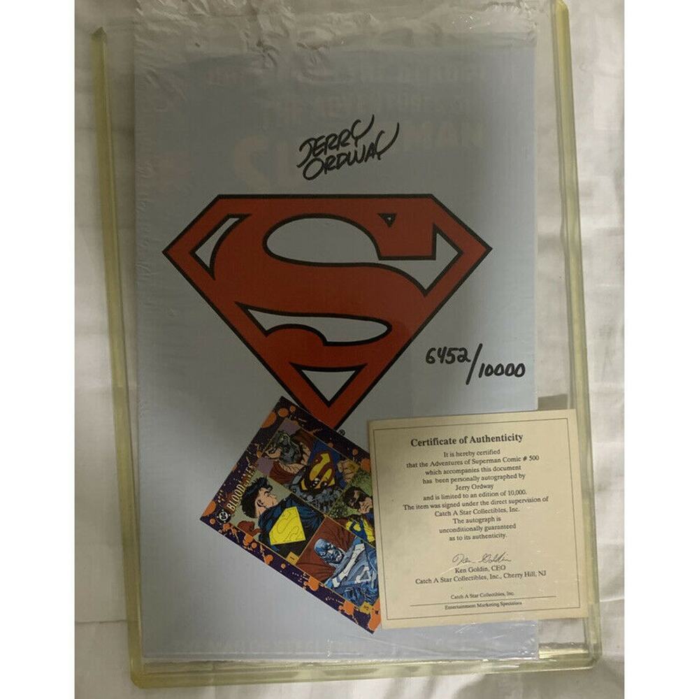 Autographed DC Comics The Adventures Of Superman #500 1993  Jerry Ordwal W/COA